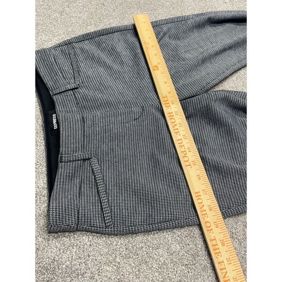 Express womens columnist barley boot pants sz 4R 9” rise black white trousers - Picture 8 of 12